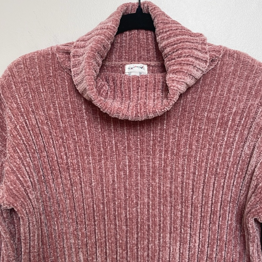 Hippie Rose Cowl Neck Sweater Pink Size S - Picture 2 of 6